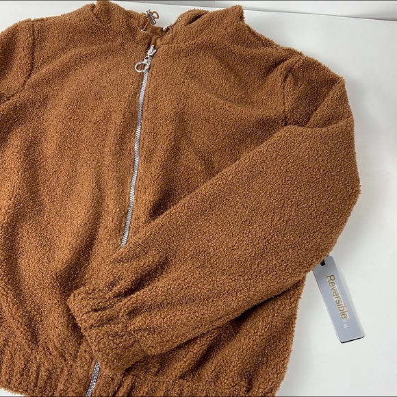 NWT Haute Monde Brown Faux Teddy Bear Jacket - Picture 5 of 8